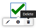Check delete button