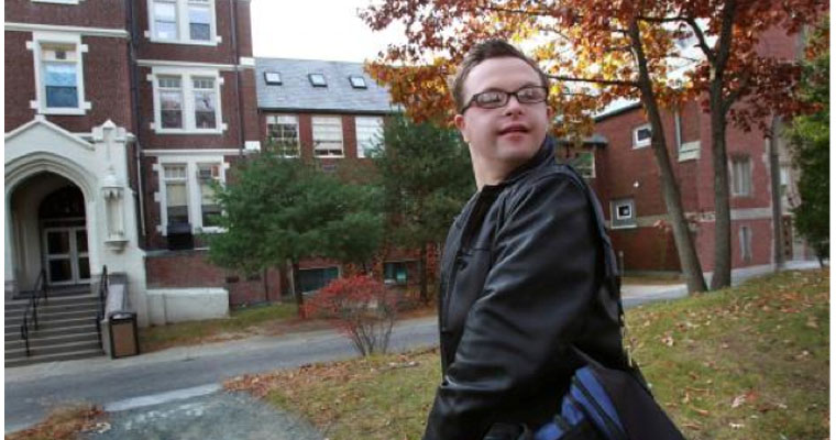 Man walking on campus